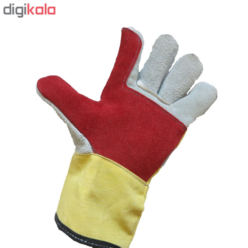دستکش ایمنی کف دوبل چرم اشبالتی کد 091 بسته 15 جفتی