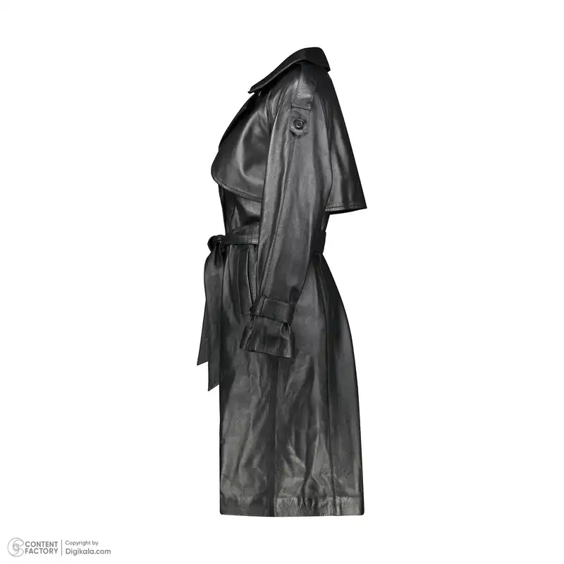 کت چرم زنانه چرم مشهد مدل b0477-001 رنگ مشکی