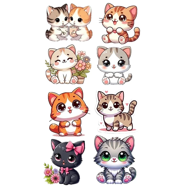  استیکر پارچه و لباس پاد آفرین طرح گربه های بامزه کد 3034