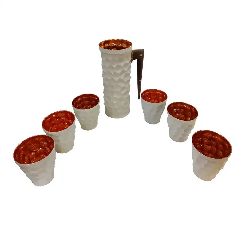 ست 7 تکه لیوان و پارچ مسی مدل مدرن کد 1204