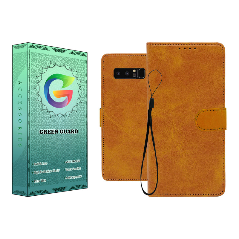 کیف کلاسوری گرین گارد طرح چرمی مدل Landing مناسب برای گوشی موبایل سامسونگ Galaxy Note 8 به همراه بند آویز