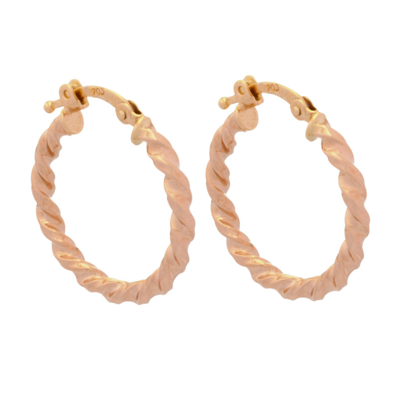 گوشواره حلقه ای طلا 18 عیار زنانه طلای مستجابی مدل نایس A0703 k کد 201546