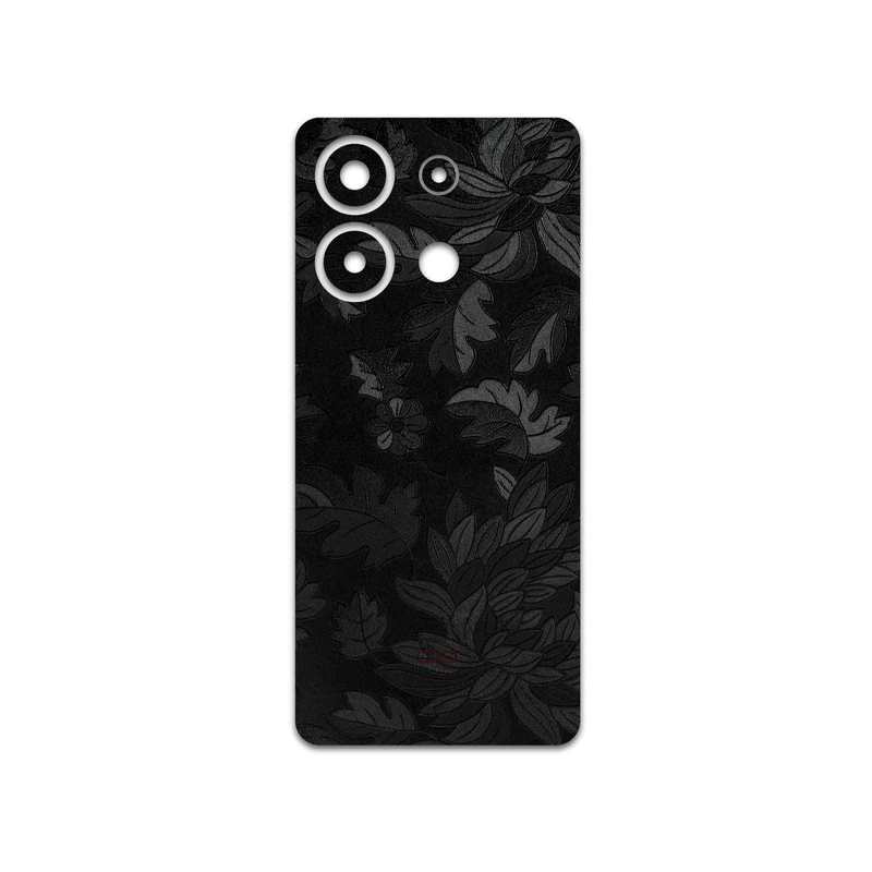 برچسب پوششی ماهوت مدل Black-Wildflower مناسب برای گوشی موبایل شیائومی Redmi Note 13 4G