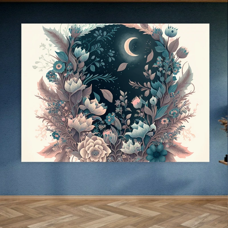 پوستر پارچه ای طرح مخمل جنگل و طبیعت مدل حلال ماه کد FP1056706