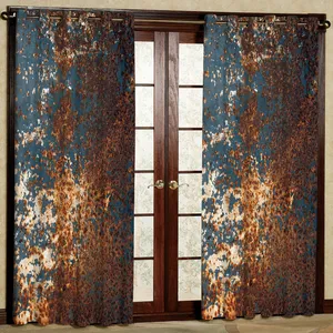 پرده مدل سنگی چاپی هازان پانچی کد 2183 H سایز 200x140 سانتی متر