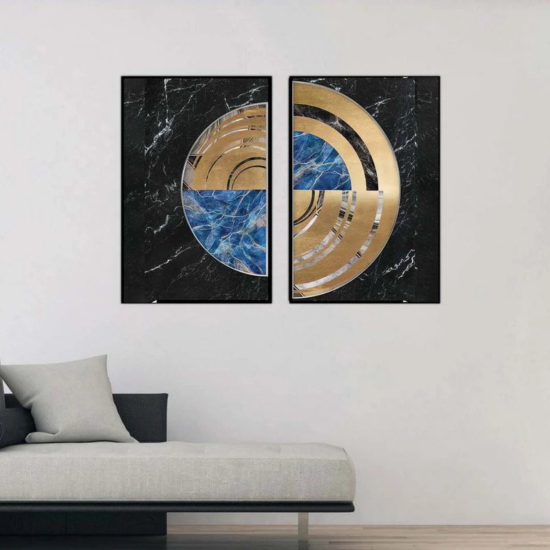 تابلو بکلیت طرح مدرن نیم دایره مدل B-1941 مجموعه 2 عددی