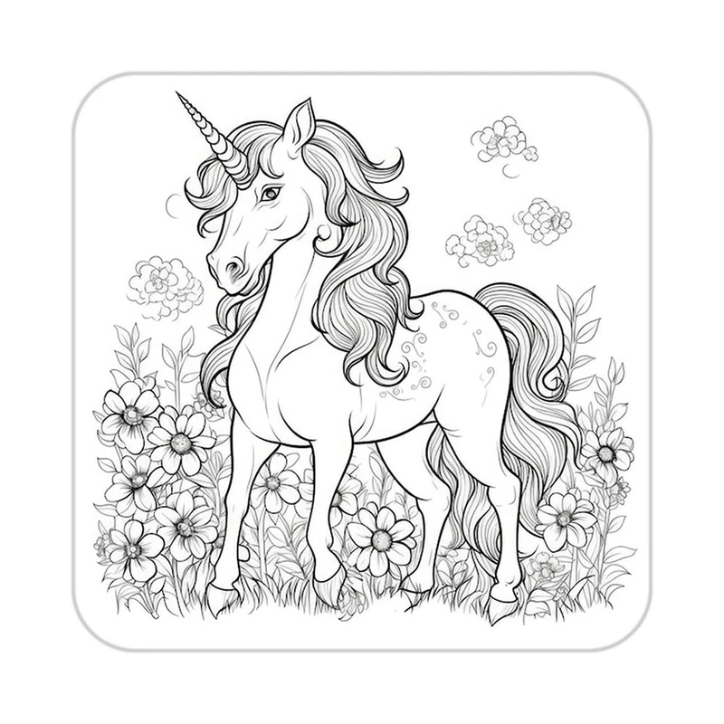 زیر لیوانی کاکتی طرح اسب تک شاخ و یونیکورن مدل mp32570