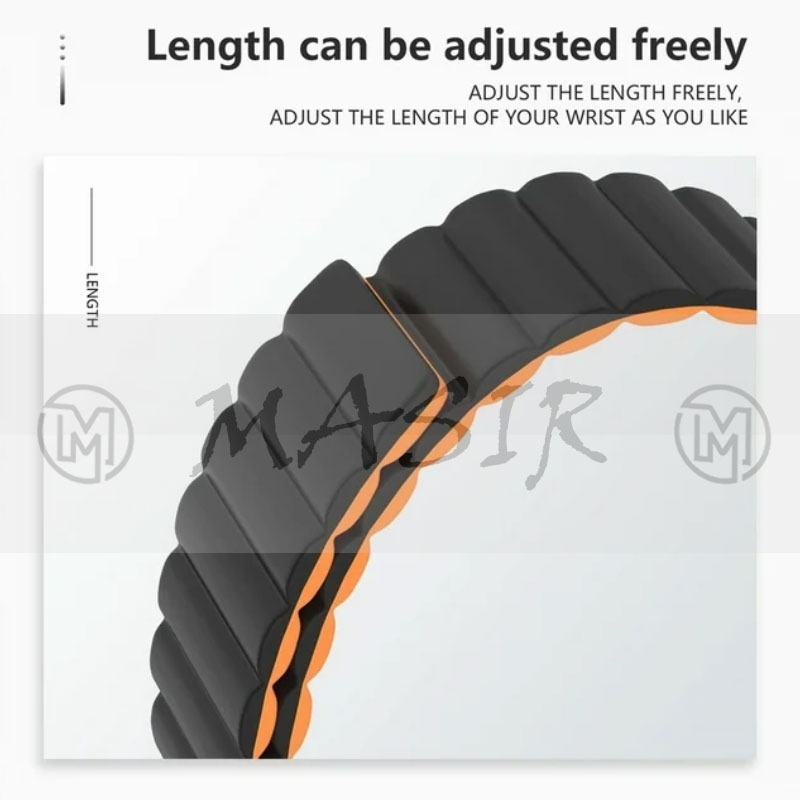 بند مسیر مدل Silicone Loop 2C Magnetic مناسب برای اپل واچ سری 1/2/3/4/5/6/7/8/9/SE سایز 38/40/41 میلی متری