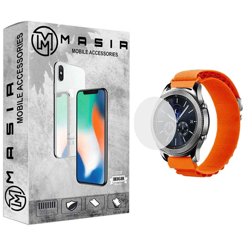 بند مسیر مدل LOOP ALPINE مناسب برای ساعت هوشمند سامسونگ Galaxy Gear S3 Classic به همراه محافظ صفحه نمایش
