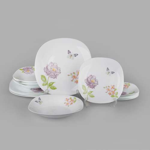 سرویس غذاخوری 18 پارچه 6 نفره مدل مربع کلاسیک 313