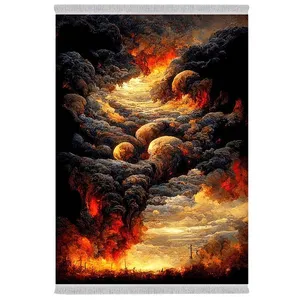 فرش پارچه‌ای دفه مدل فرشینه شانل مخمل طرح فانتزی کد 7133