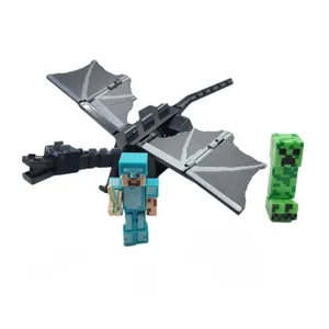 اکشن فیگور مدل دراگون سخنگو و کریپر ماینکرافت مجموعه ۳ عددی ارتفاع ۱۶ سانتی متر