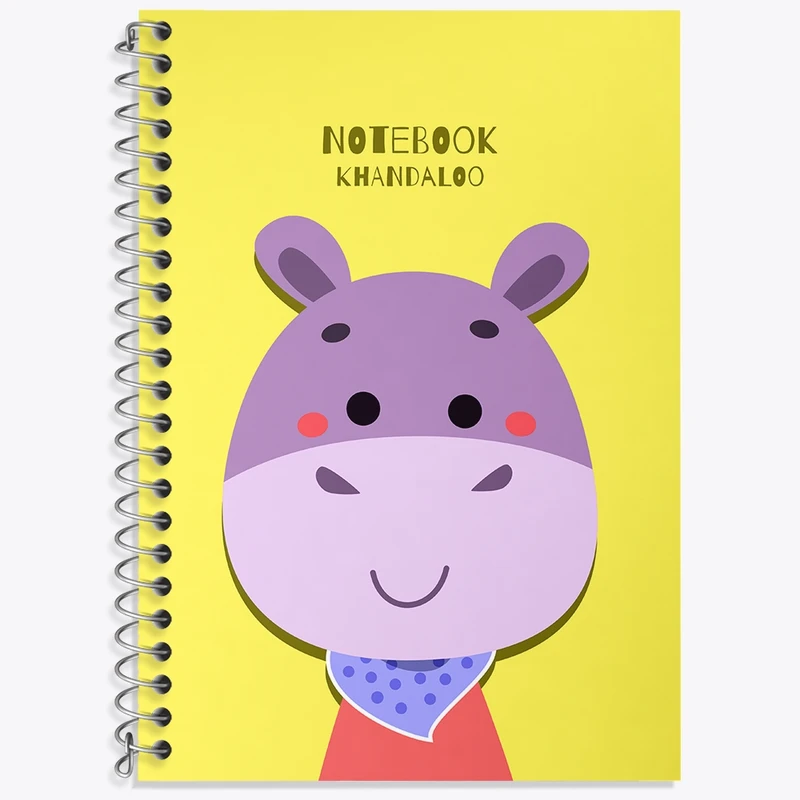 دفتر زبان 50 برگ خندالو مدل دو خط طرح اسب آبی بامزه کد N810