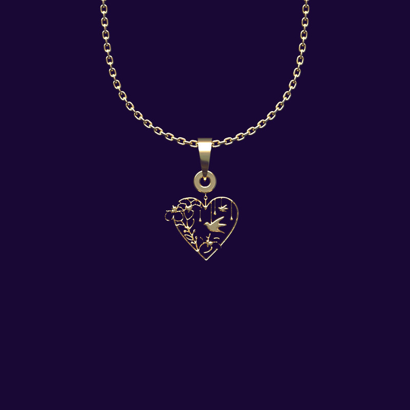 گردنبند طلا 18 عیار زنانه مدوپد مدل قلب کد DD2-1-1259
