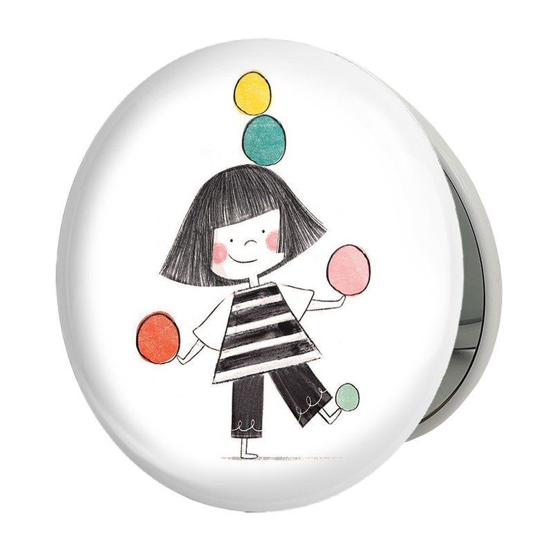 آینه جیبی خندالو طرح دختر مدل تاشو کد 5526