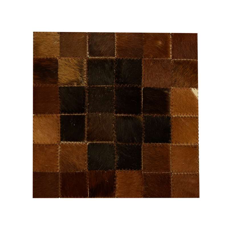 رومیزی کلاژ چرم و پوست مدل شطرنجی مربعی کد 007