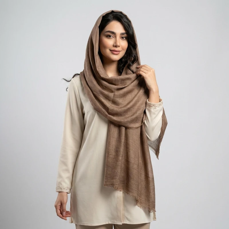 شال تور زنانه مدل ریشه پرزی تابستانه خنک کد 002828 با طول و عرض 190*75 سانتی‌متر