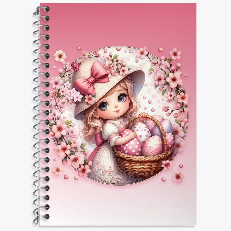 دفتر زبان 50 برگ خندالو مدل دو خط طرح دخترانه کد N1268