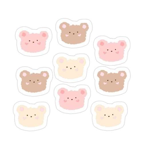 استیکر لپ تاپ و موبایل طرح خرس کیوت مجموعه 9 عددی 