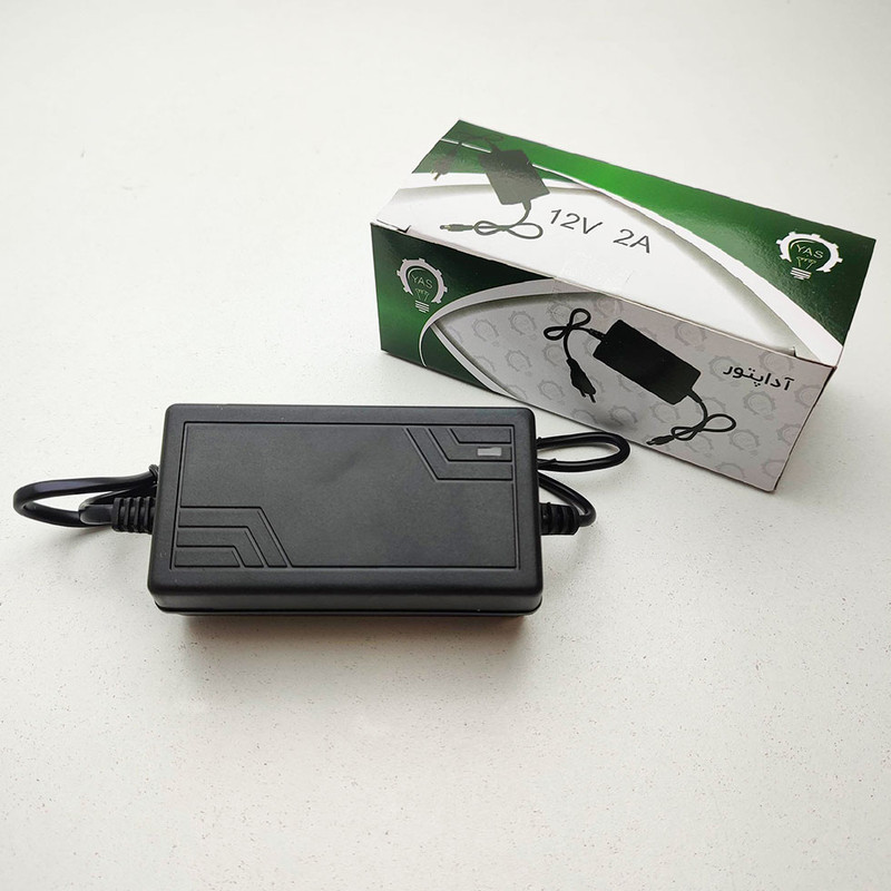 منبع تغذیه 12 ولت 2 آمپر یاس مدل AC 180-260v بسته 5 عددی