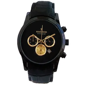 ساعت مچی عقربه‌ای مردانه رومانسون مدل  بندچرمی کرنوگراف سه موتور کد 8701
