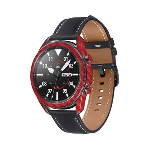 MAHOOT Red-Fiber Cover Sticker for Samsung Galaxy Watch3 45mm Smartwatch