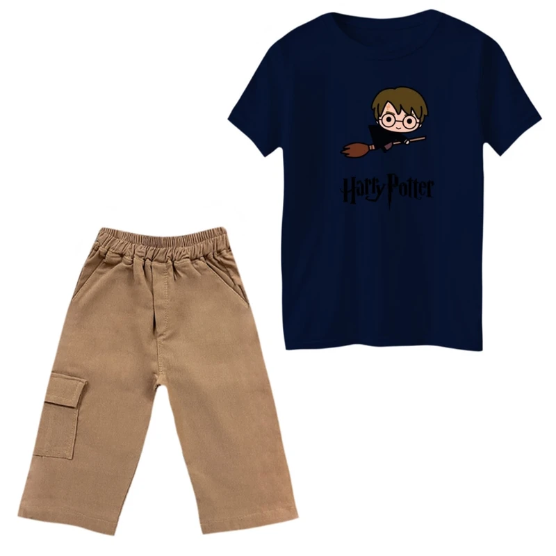 ست تی‌شرت و شلوارک پسرانه مدل هری پاتر کد 4