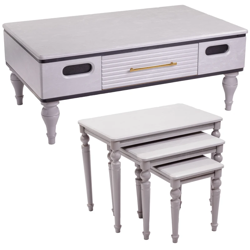 میز پذیرایی میز مارکت مدل سلین مجموعه 4 عددی