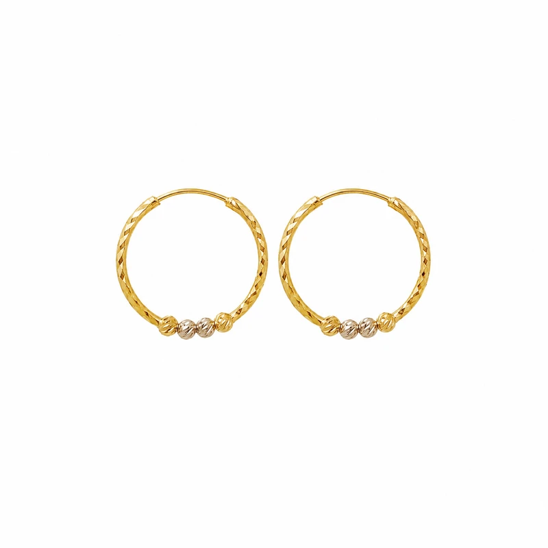 گوشواره حلقه‌ای طلا 18 عیار زنانه مان گالری مدل تراش آلبرنادو کد EA01-0026000
