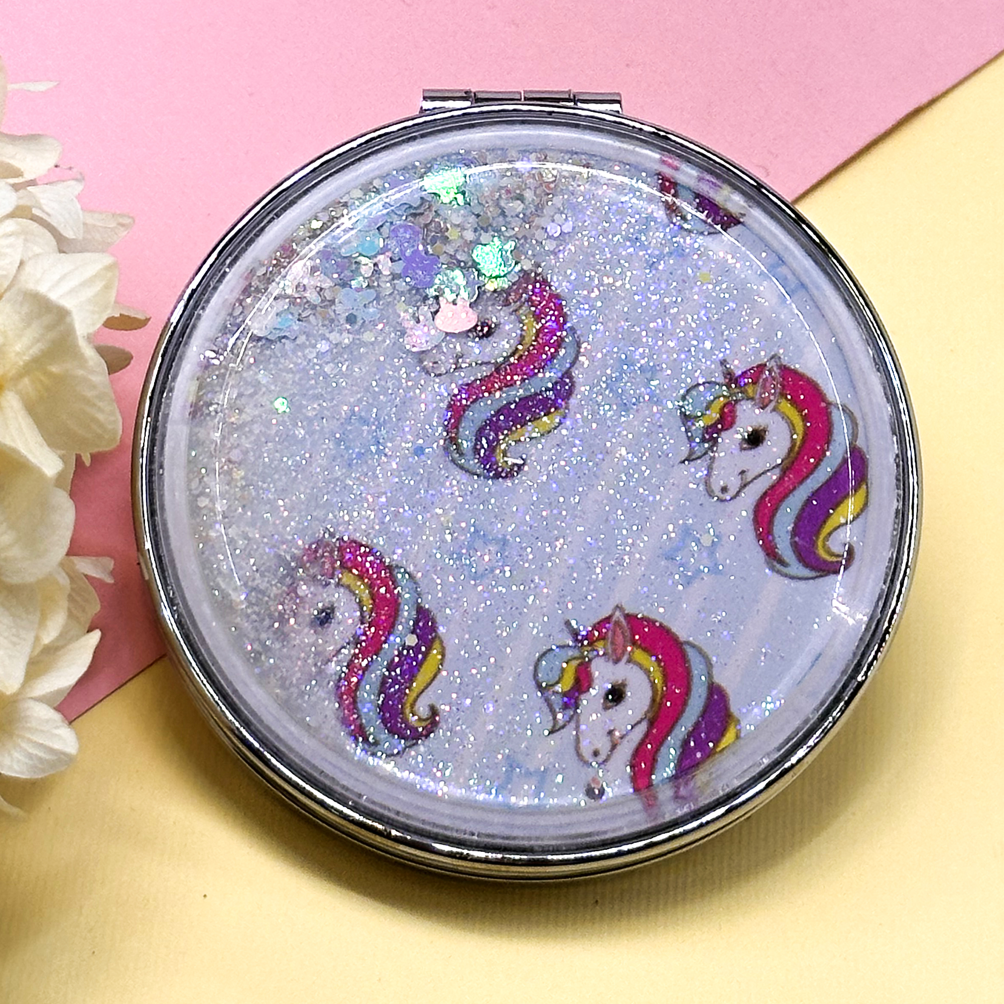 آینه جیبی مدل آکواریومی طرح یونیکورن کد 0567