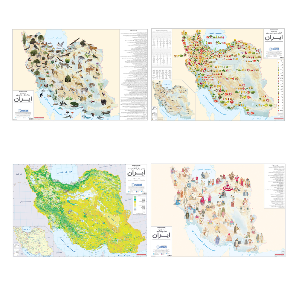  نقشه ایران گیتاشناسی نوین مدل IR-2 مجموعه ۴ عددی