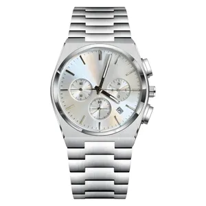 ساعت مچی عقربه‌ای کوارتز مردانه مدل سه موتور فعال کرنوگراف بند استیل قفل مخفی کد ۳