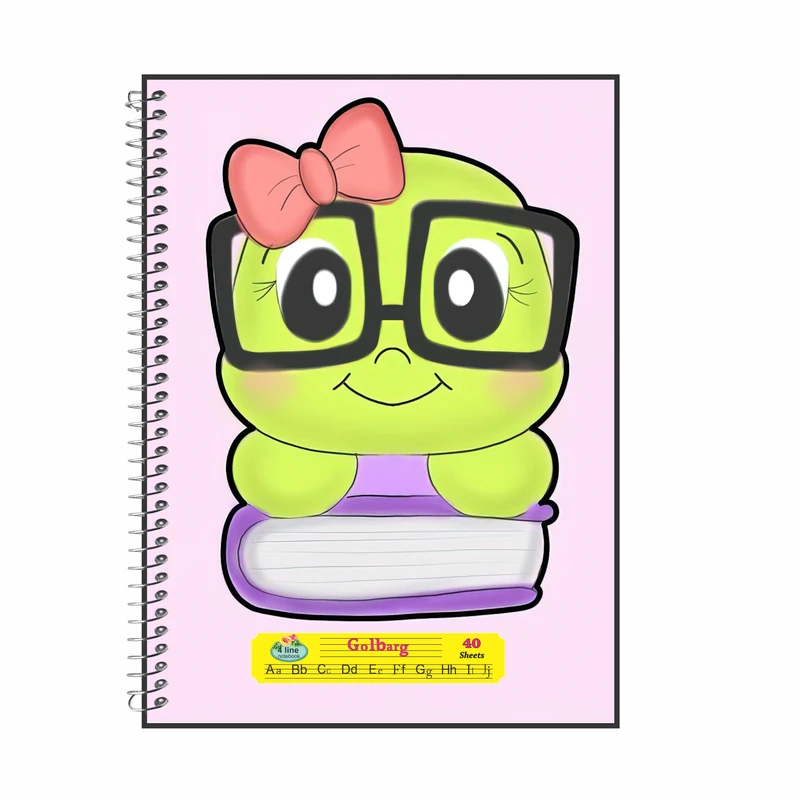 دفتر زبان 40 برگ گلبرگ طرح لاک پشت کوچولو کد 4548