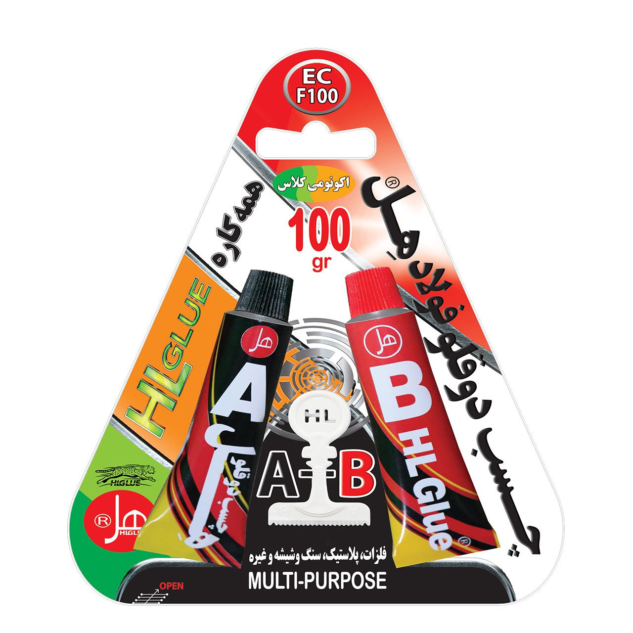 چسب دوقلو هل مدل فولاد اکونومی کد EC-F100T وزن 100 گرم چسب دوقلو هل مدل فولاد اکونومی کد EC-F100T وزن 100 گرم