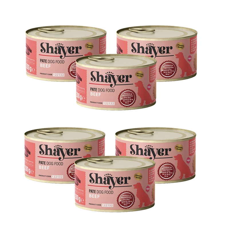 کنسرو غذای سگ شایر مدل پته گوشت قرمز وزن 200 گرم بسته 6 عددی