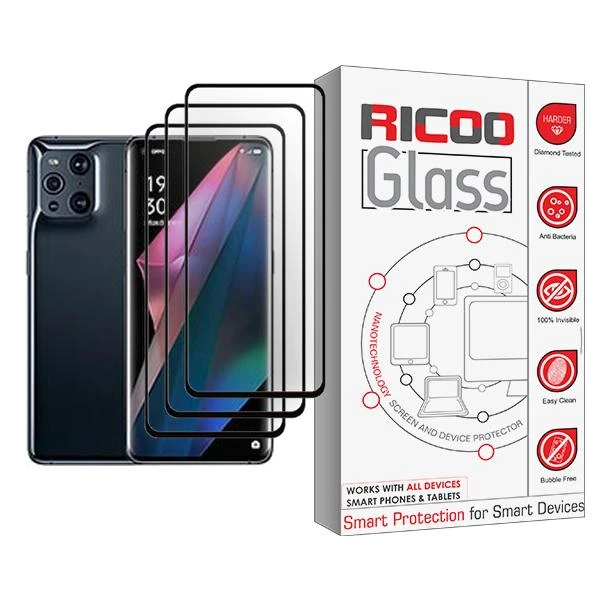 محافظ صفحه نمایش ریکو مدل Glass MIX003 مناسب برای گوشی موبایل اوپو Find X3 Pro بسته سه عددی