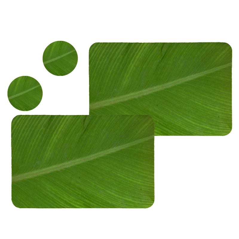 زیربشقابی طرح برگ کد 8003 مجموعه 2عددی همراه زیرلیوانی