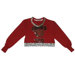 تخفیف سویشرت دخترانه بلک لیبل مدل استیکر عروسک میکی