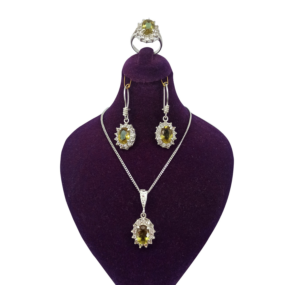 نیم ست نقره زنانه سلین کالا مدل الکساندریت کد 12