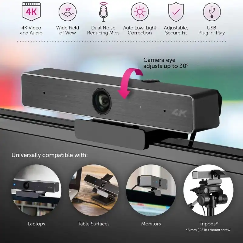 وب کم می مدل 4K 4X Zoom &amp; ANC Microphone CAM