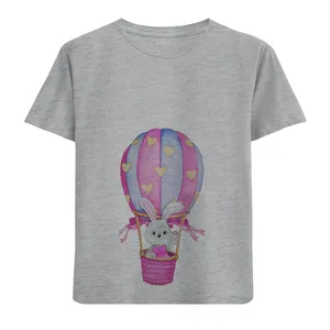 تی شرت آستین کوتاه دخترانه مدل بالن D103