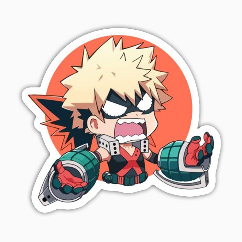 استیکر لپ تاپ و موبایل بووم طرح انیمه My Hero Academy مدل Bakugo Dynamito کد JD35