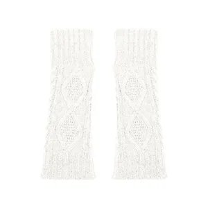 ساق دست بافتنی مدل نیم انگشتی طرح لوزی