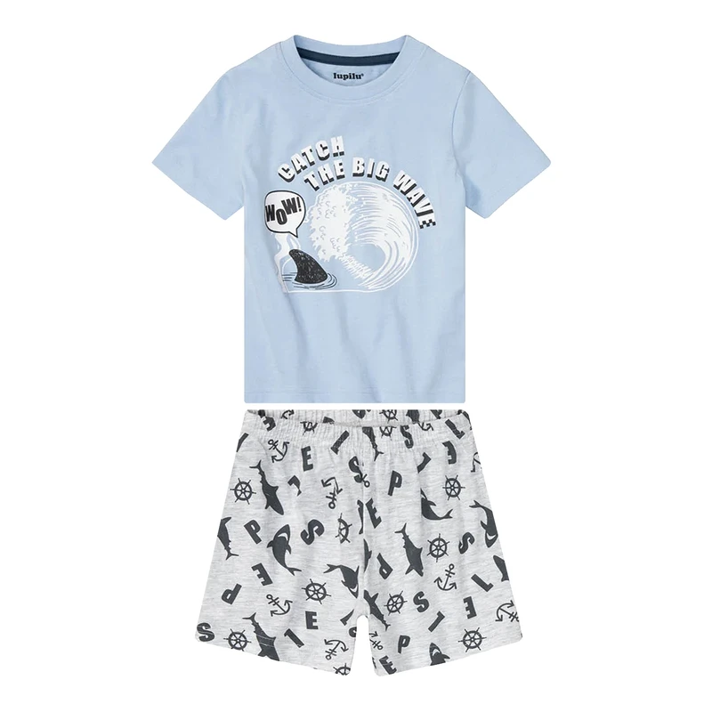 ست تی شرت و شلوارک پسرانه لوپیلو مدل موج WOW 8983