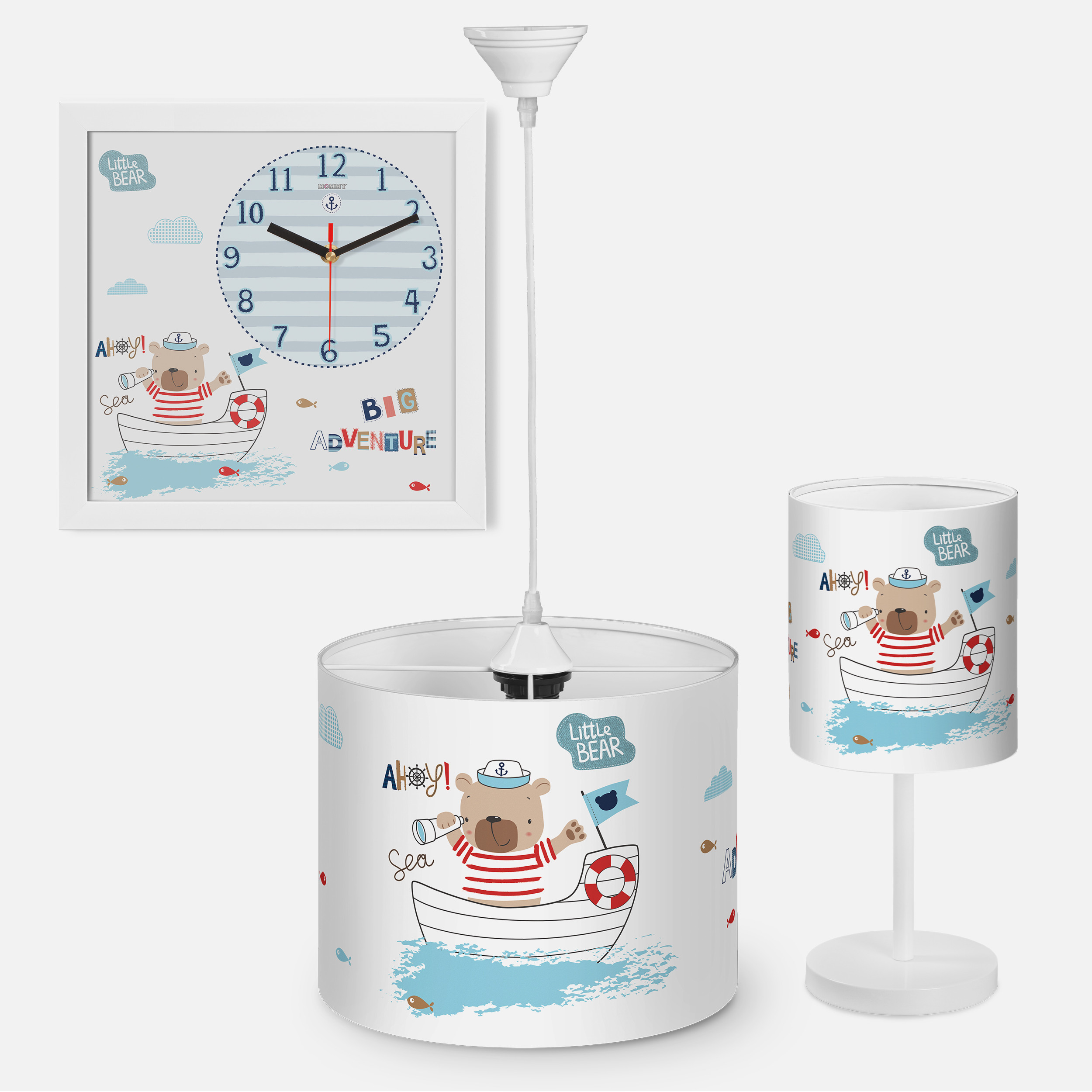 لوستر کودک مدل خرس و قایق کد SA-W-7121 به همراه آباژور و ساعت لوستر کودک مدل خرس و قایق کد SA-W-7121 به همراه آباژور و ساعت