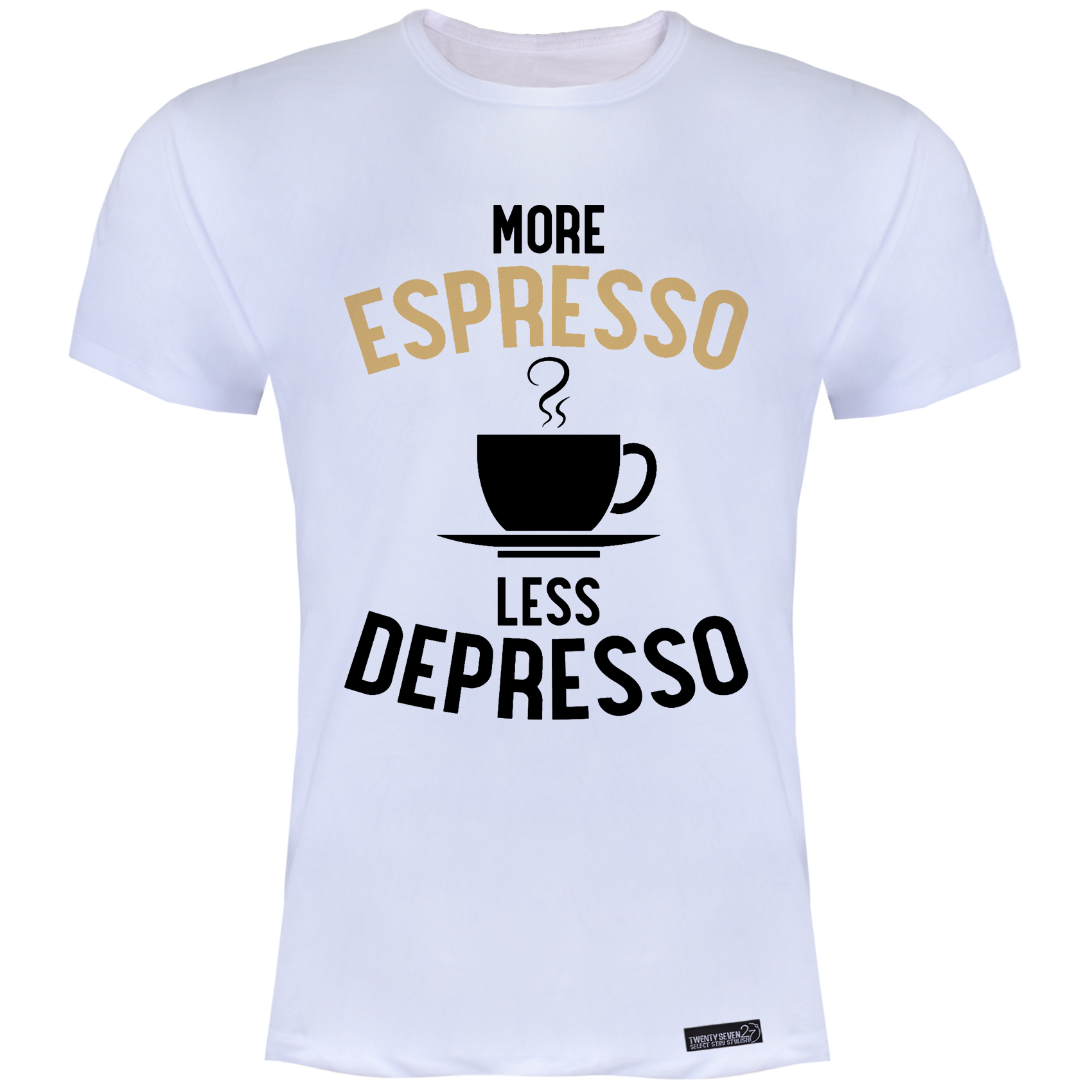 تی شرت آستین کوتاه مردانه 27 مدل More Espresso کد MH98