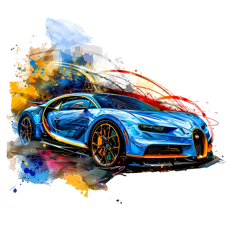 استیکر پارچه و لباس پاد آفرین مدل ماشین اسپرت کد S5533