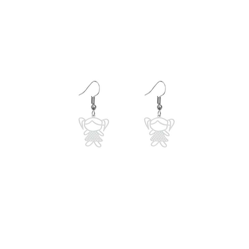 گوشواره زنانه هایکا طرح عروسک دختر مدل ha 594