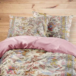 سرویس روتختی مدوپد طرح فرش قم شکارگاه مدل C-Ghom070 یک نفره 4 تکه