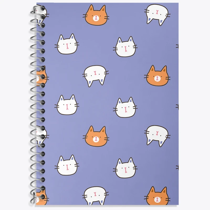 دفتر زبان 50 برگ خندالو مدل سه خط طرح گربه (Cat) کد N854